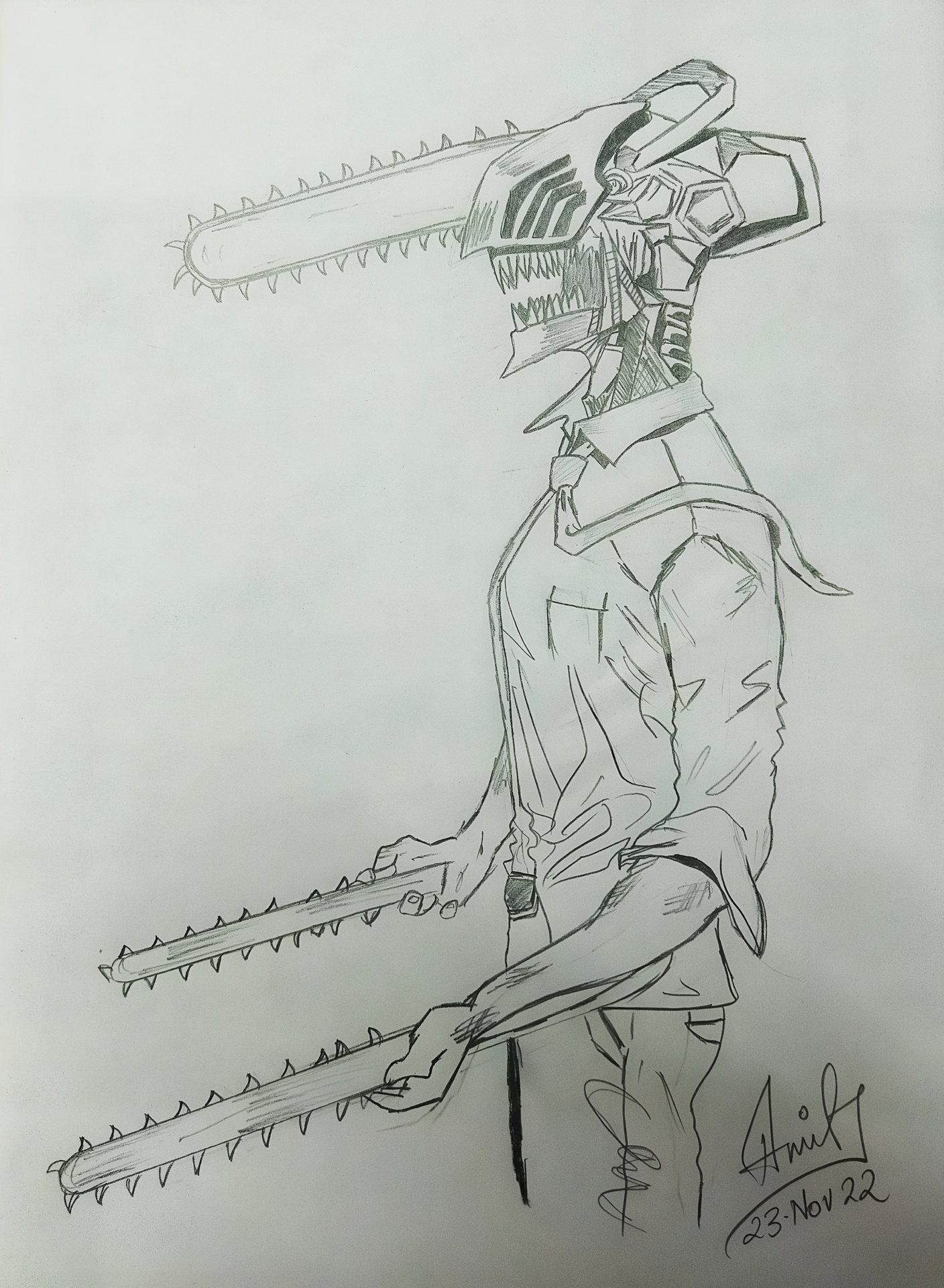 Chainsaw Man Ink Illustration